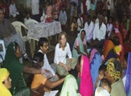 Volunteers participating in the Gram Sabha