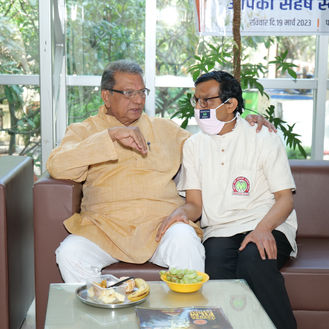 Candid moment: Dr Vikas Amte and Dr Ashish