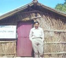 Initial clinic: a thatched hut